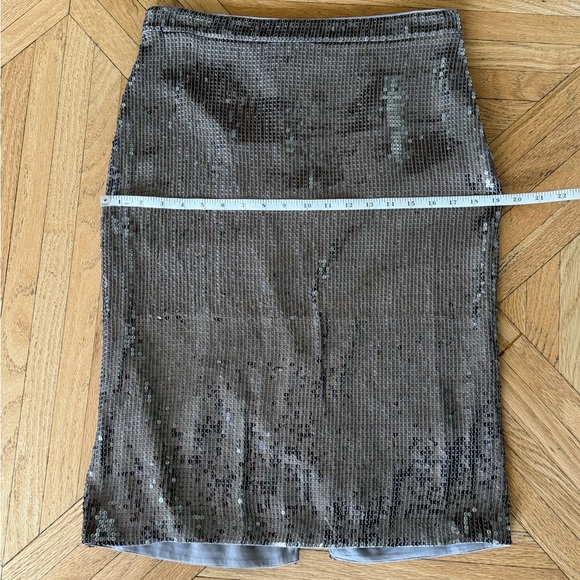 Alice + Olivia Sequin Gunmetal Silver Skirt 10 - Picture 10 of 13